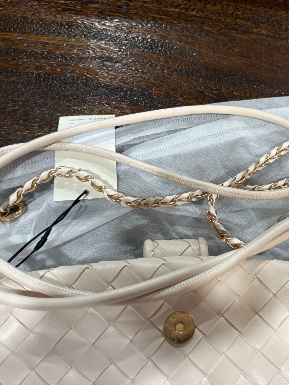 Avara Off White Cream Weave Sophia Clutch Purse Shoulder bag NWT NEW - Picture 2 of 4